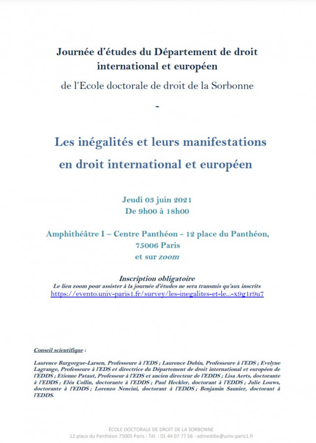 Les inégalités et leurs manifestations en droit international et européen