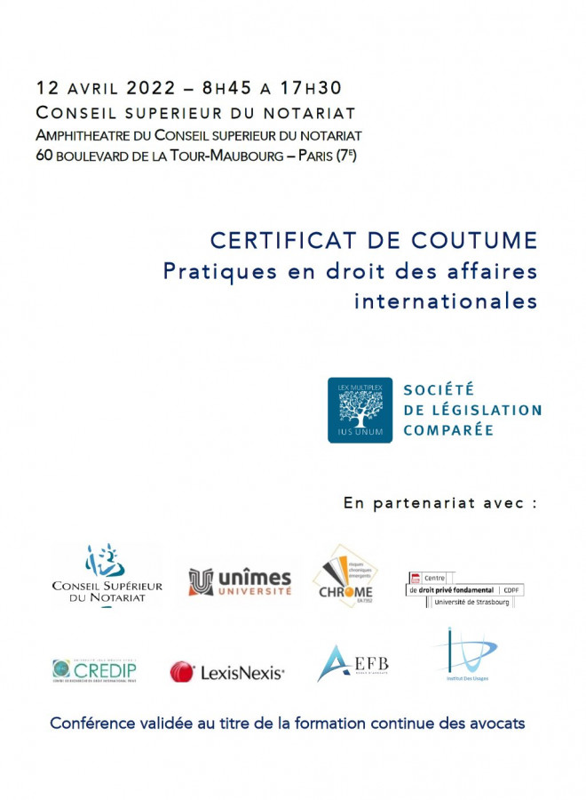 Certificat de coutume