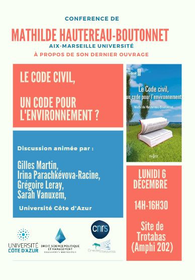 Le code civil, un code pour l'environnement ?