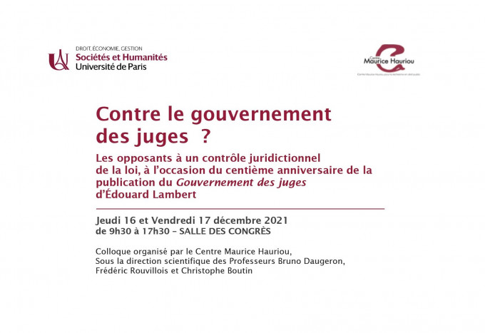 Contre le gouvernement des juges ?