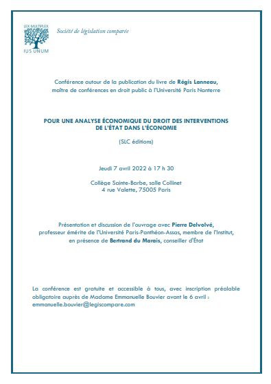 Pour une analyse économique du droit des interventions de l’Etat dans l’économie