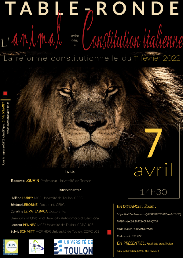 L'animal entre dans la Constitution italienne