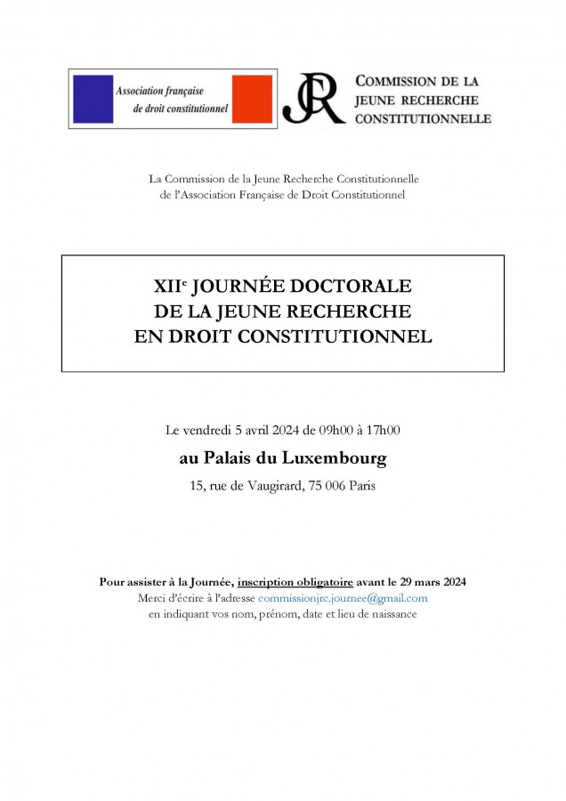 XIIe journée doctorale de la commission de la jeune recherche constitutionnelle de l'AFDC