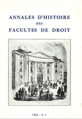 Annales d'histoire des Facultés de droit 1