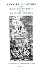 Annales d'histoire des Facultés de droit et de la science juridique 2