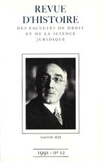 Revue d'histoire des Facultés de droit et de la science juridique 12